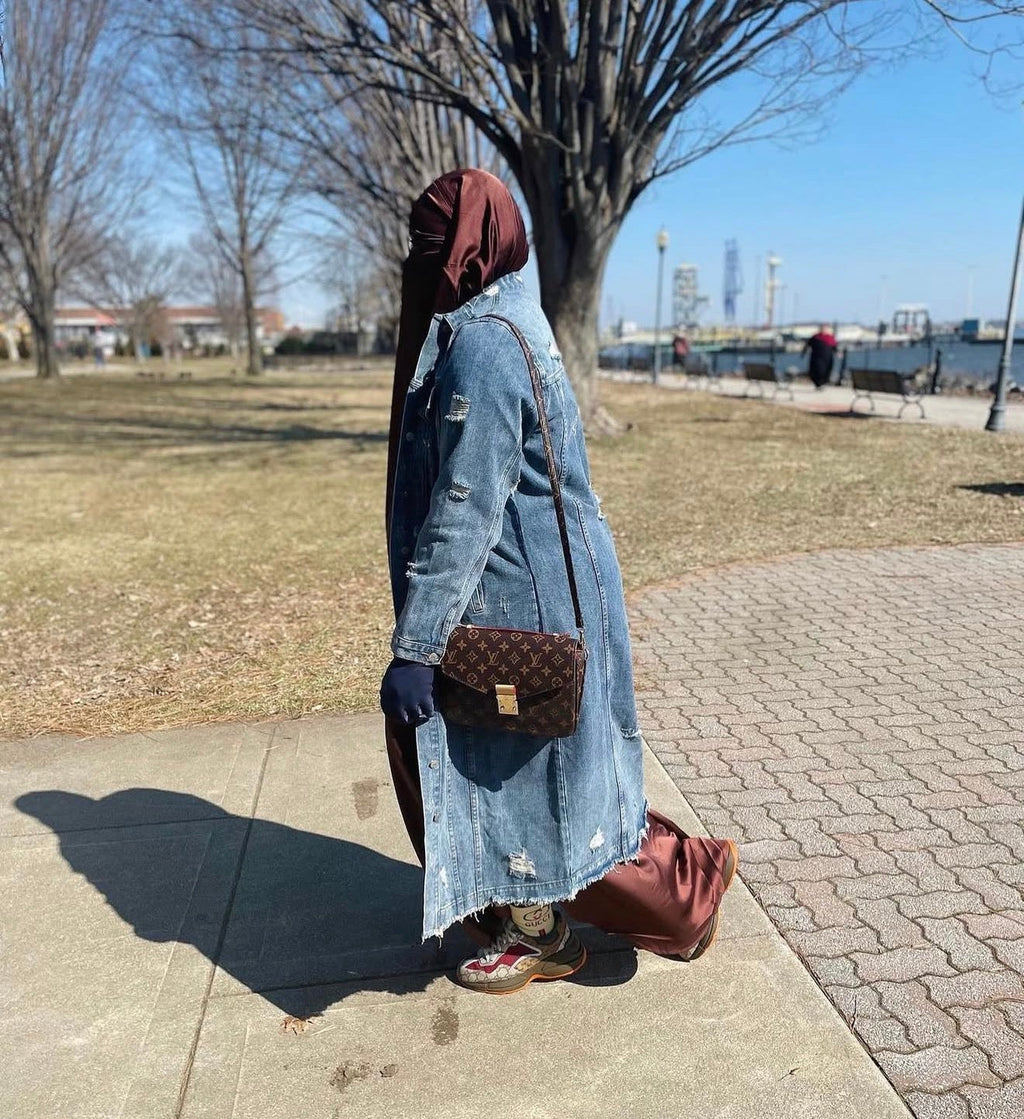 Denim trench jacket