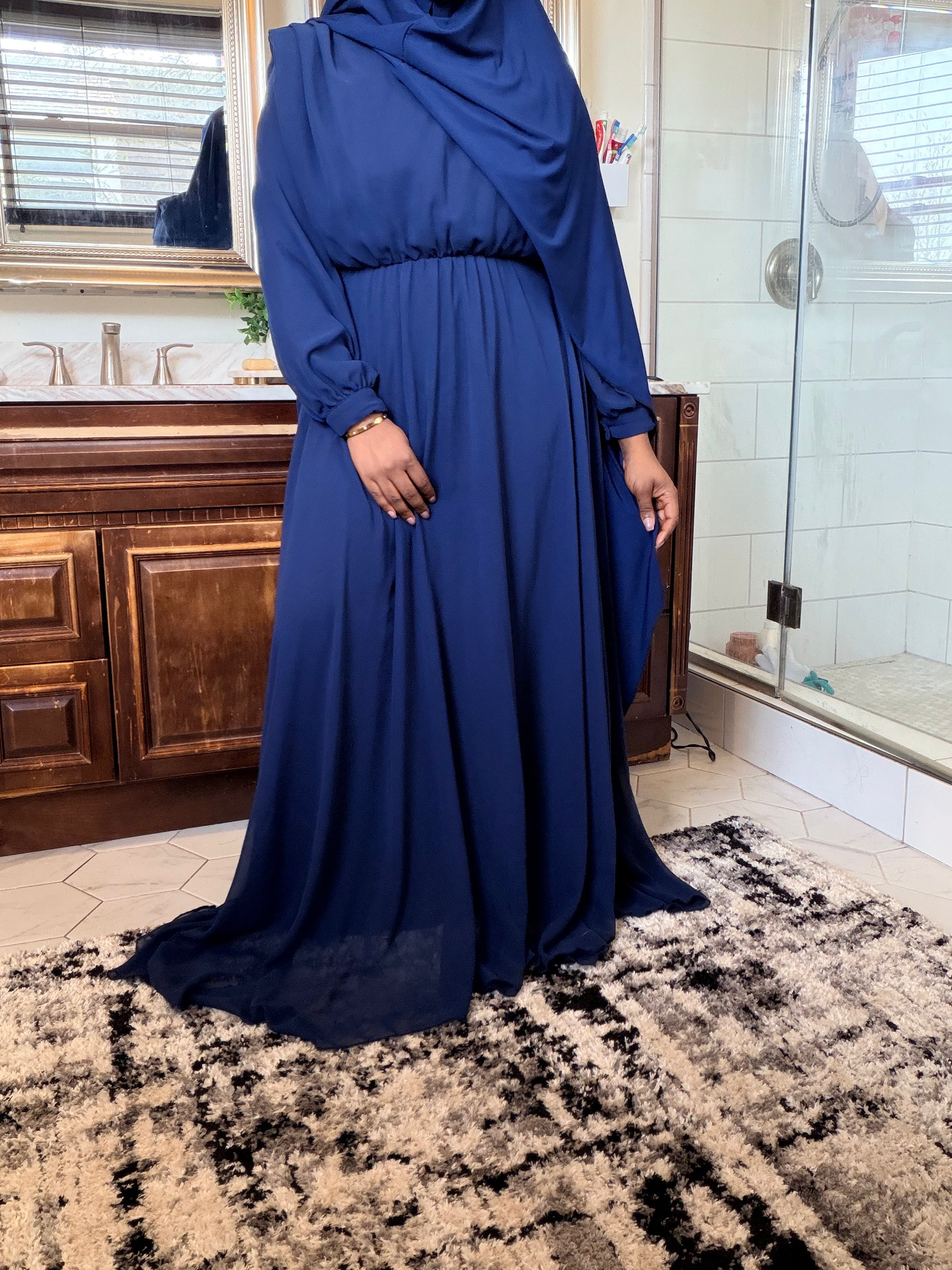 Navy A-line abaya